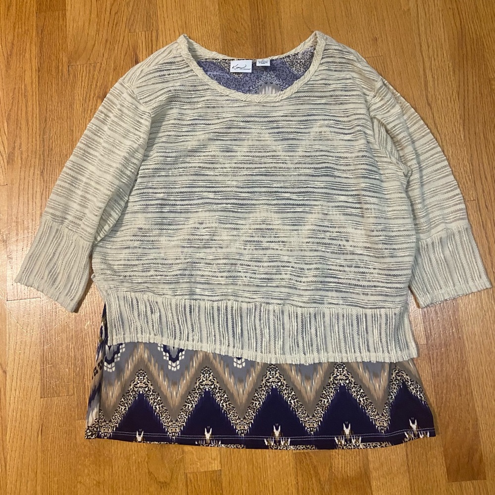 Sweater top with peek a boo bottom